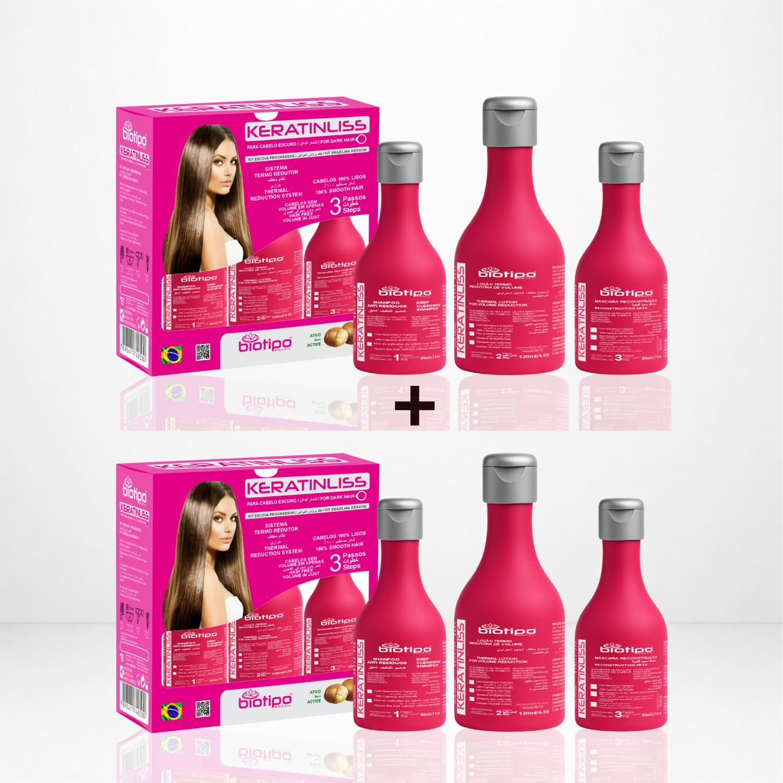Kit Keratinliss Progressiva - Shampoo, Loção Termo Redutora e Máscara Reconstrutora
