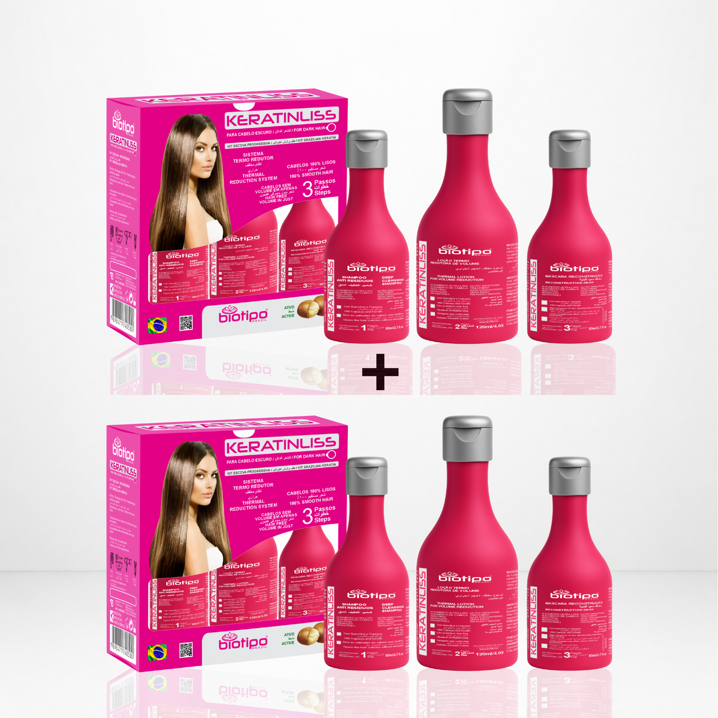 Kit Keratinliss Progressiva - Shampoo, Loção Termo Redutora e Máscara Reconstrutora
