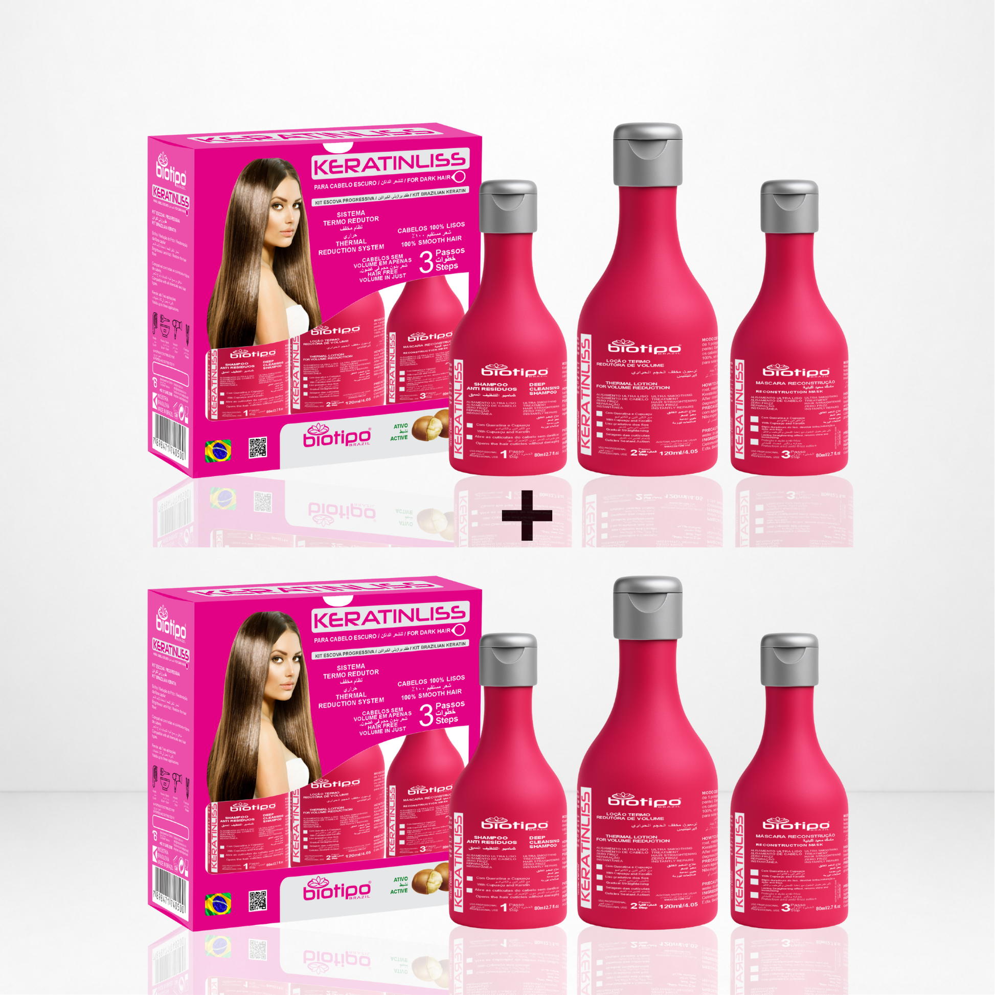 Kit Keratinliss Progressiva - Shampoo, Loção Termo Redutora e Máscara Reconstrutora
