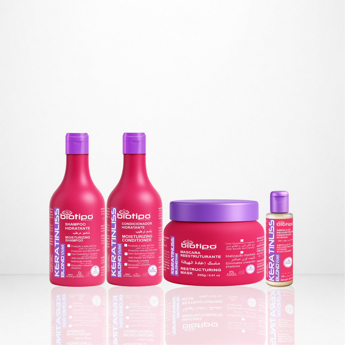 Kit Keratinliss Blond Manutenção Capilar 4 Produtos 890ml