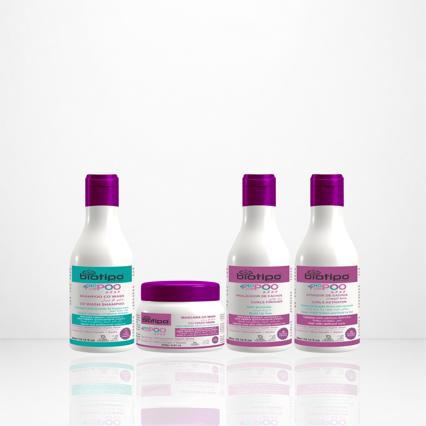Kit No Poo Low Poo Cabelos Cacheados - 04 produtos