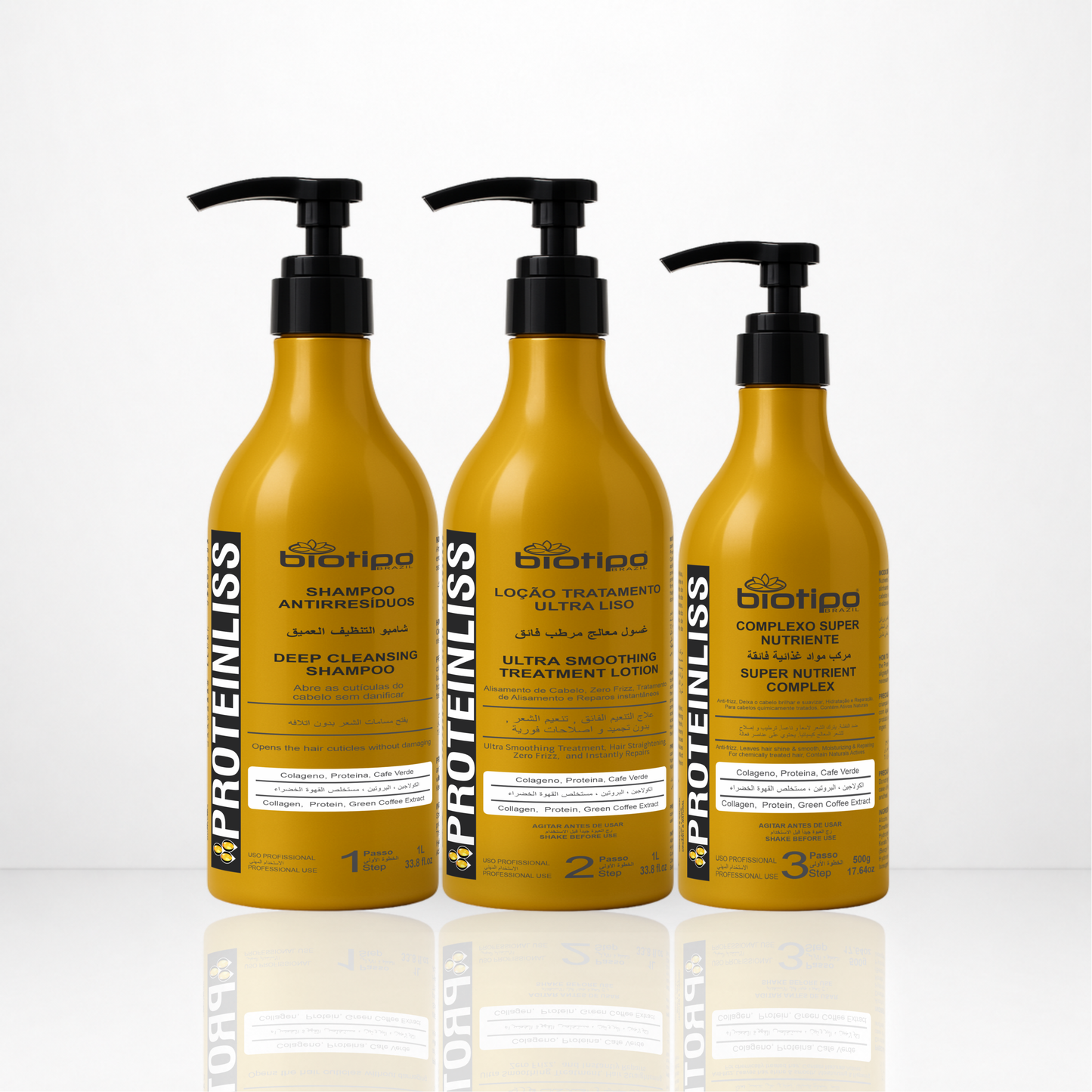 Progressiva Proteinliss Biotipo Brazil 100% Liso Profissional 03 Passos