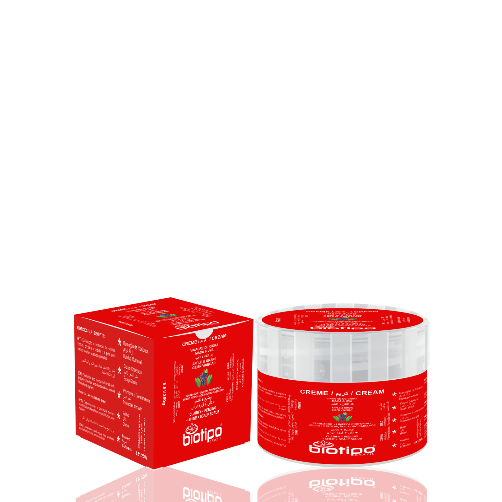 Creme Exfoliante Capilar Vinagre De Cidra Maça & Uva250G
